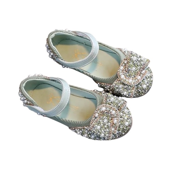 Meng Ke Xuan Elegant Kids' Sparkling Pearl Rhinestone Shiny Kids Princess Shoes - Picture 1 of 13